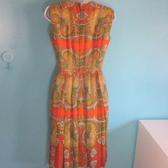 L' Aiglon Womens Size XS Vintage 1960's Linen Dress Rear Zip Knee Length - Picture 11 of 13